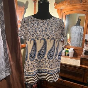 Paisley shirt sleeve blouse